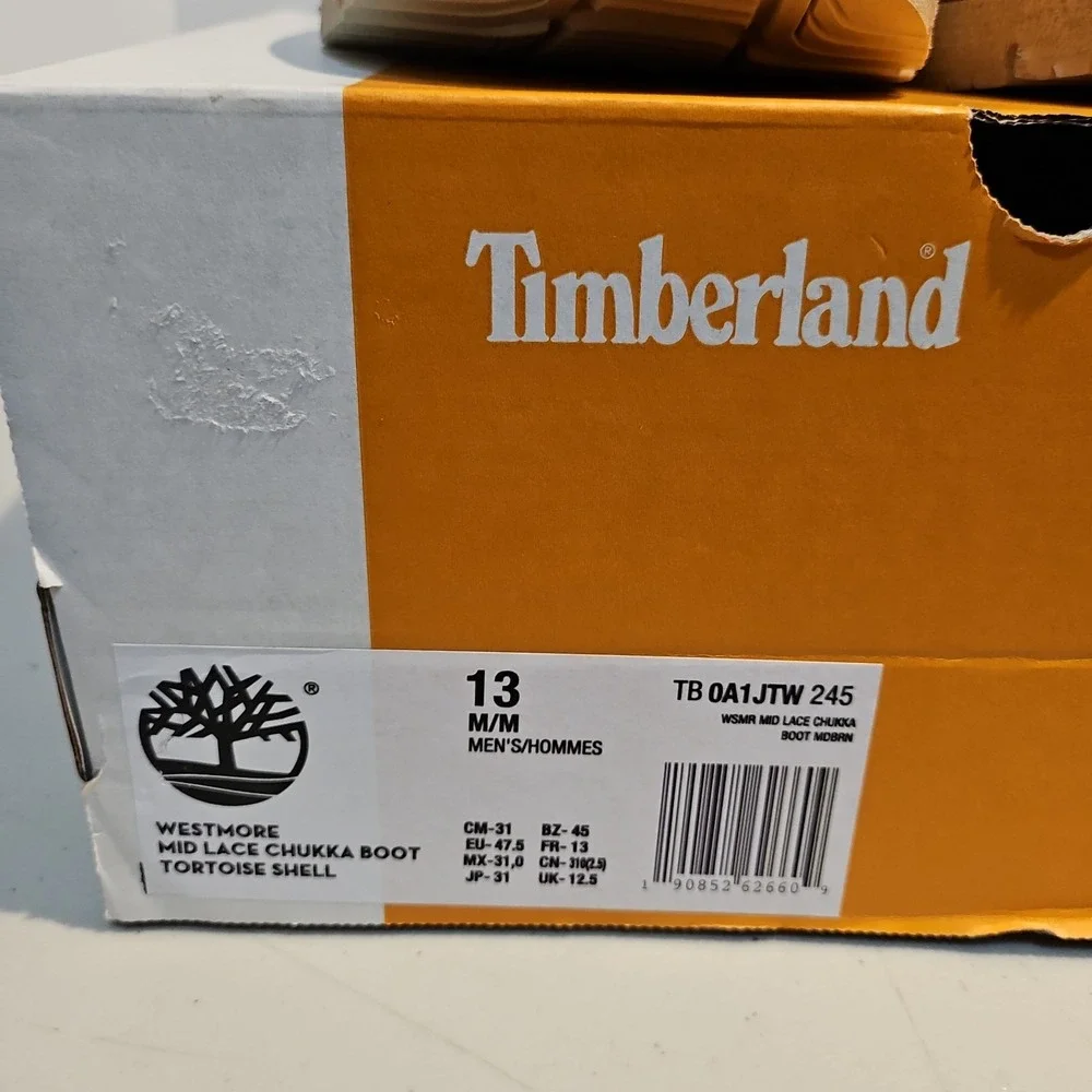 Timberland Westmore Mid Lace Chukka Boots Mens 13 Brown Leather TB0A1JTW245 NEW
